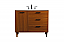 42 inch Modern Fitting Bathroom Vanity in Teak with Backsplash Option