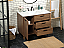 42 inch Modern Fitting Single Bathroom Vanity in Walnut Brown with Backsplash Option