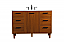 48 inch Modern Fitting Bathroom Vanity in Teak with Backsplash Option