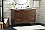 48 inch Modern Fitting Bathroom Vanity in Walnut with Backsplash Option