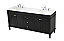 72 inch Modern Fitting Double Bathroom Vanity in Black