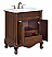 30 inch Single Bathroom Vanity in Teak Color with Ivory White Marble