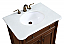 30 inch Single Bathroom Vanity in Teak Color with Ivory White Marble