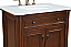 30 inch Single Bathroom Vanity in Teak Color with Ivory White Marble