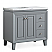 36-inch Carrara White Marble Top Single Sink Bathroom Vanity in Gray