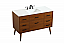 48 inch Single Bathroom Vanity in Teak with Backsplash Option