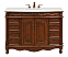 48 inch Single Bathroom Vanity in Teak Color with Ivory White Marble