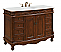 48 inch Single Bathroom Vanity in Teak Color with Ivory White Marble