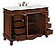 48 inch Single Bathroom Vanity in Teak Color with Ivory White Marble