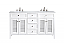 60 inch Double Bathroom Vanity in White with Ivory White Marble