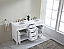 60 inch Double Bathroom Vanity in White with Ivory White Marble