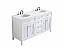 60 inch Double Bathroom Vanity in White with Ivory White Marble