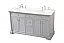 60 inch Double Bathroom Vanity in Grey with Two Finish Options