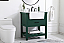 30 inch Single Bathroom Vanity in Green with Backsplash Option