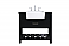  36 inch Single Bathroom Vanity in Black with Backsplash Option