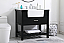  36 inch Single Bathroom Vanity in Black with Backsplash Option