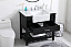  36 inch Single Bathroom Vanity in Black with Backsplash Option