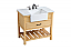 36 inch Single Bathroom Vanity in Natural Wood with Backsplash Options