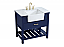 36 inch Single Bathroom Vanity in Blue with Three Finish Options and Backsplash Option