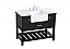  42 inch Single Bathroom Vanity in Black with Backsplash Option