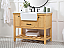 42 inch Single Bathroom Vanity in Natural Wood with Backsplash Option