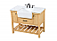 42 inch Single Bathroom Vanity in Natural Wood with Backsplash Option