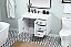 36 inch Single Bathroom Vanity in White with matching Backsplash Option