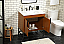 30 inch Single Bathroom Vanity in Teak Finish with backsplash Option