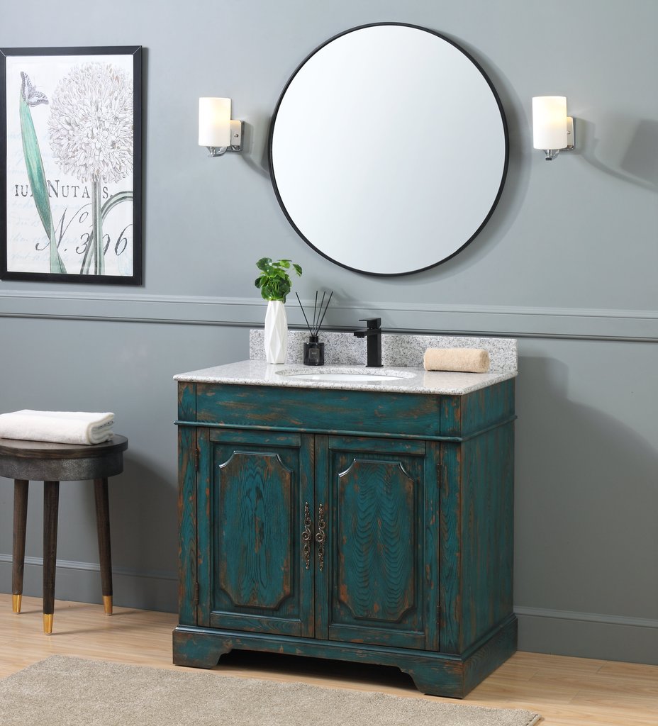 49 inch Adelina Antique Bathroom Vanity Blue Finish , listavanities