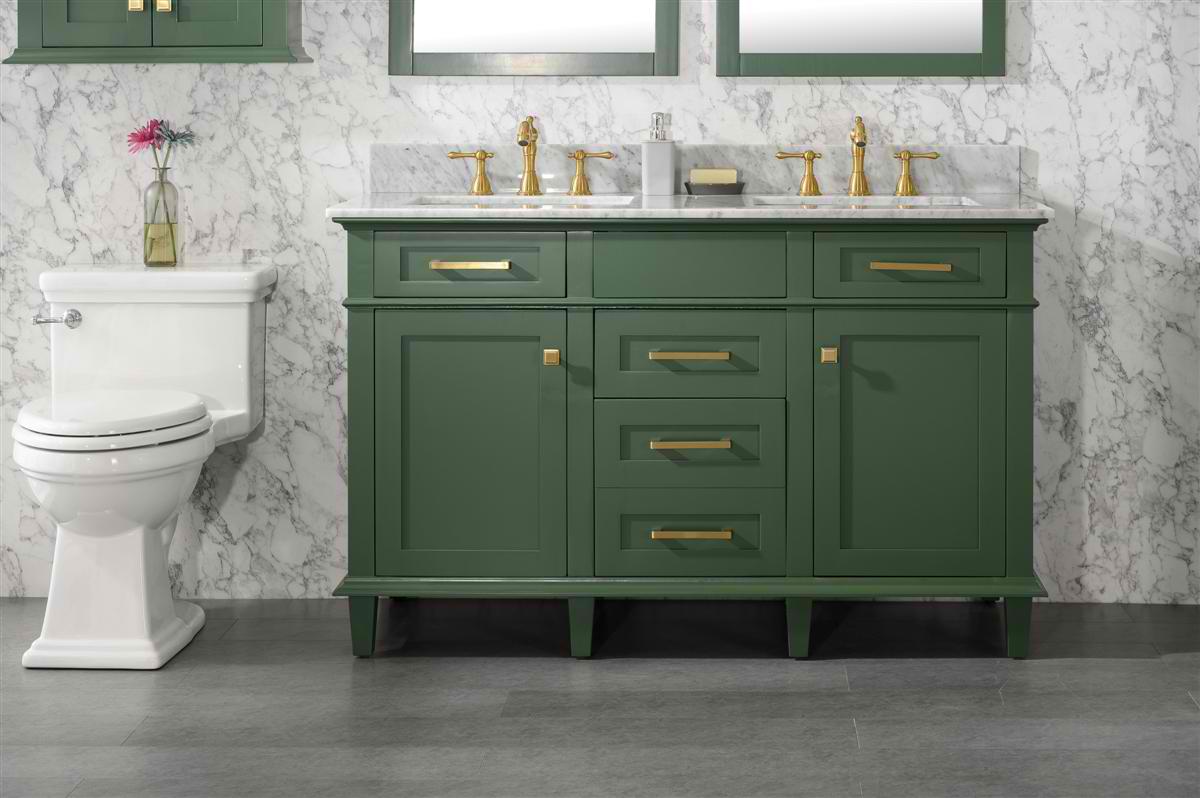 Bathroom Remodel With Green Vanity