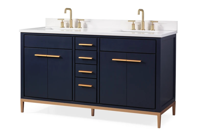 navy blue bathroom sink cabinet