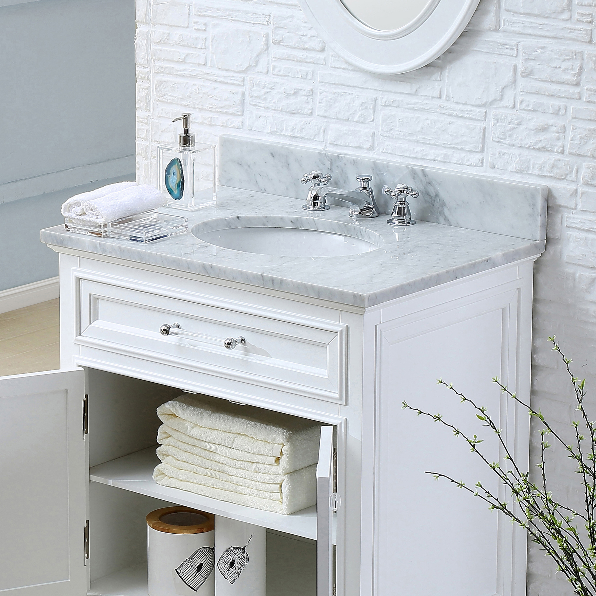 White On White Bathroom Vanities - Image to u