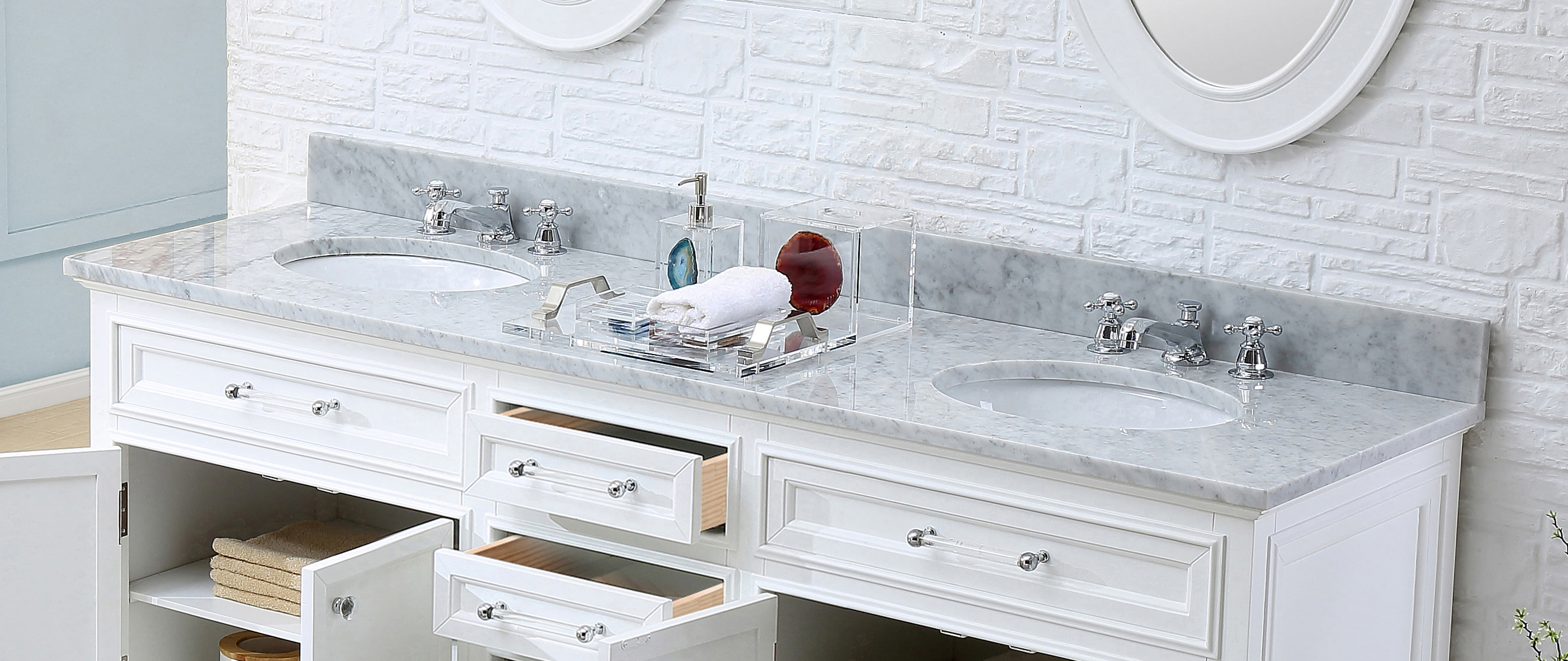 Bathroom Vanity For White Marble Counter