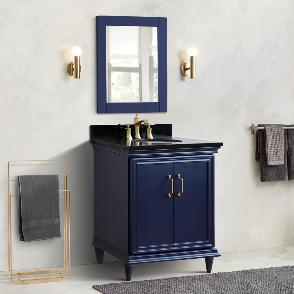 31" Single Vanity in Blue Finish with Countertop and Sink ...