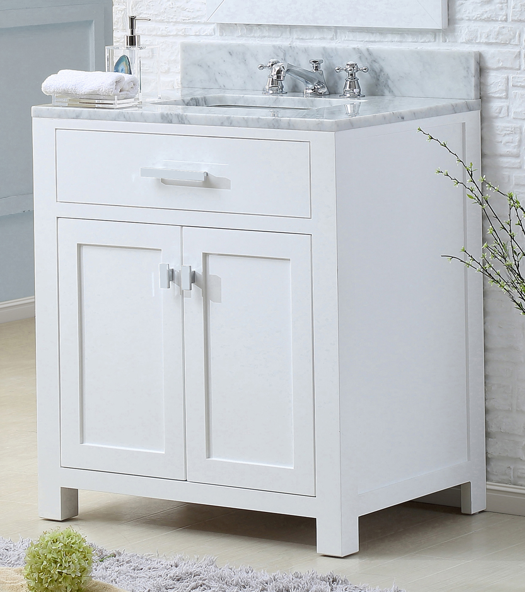 White Bathroom Vanity With Top - Image to u