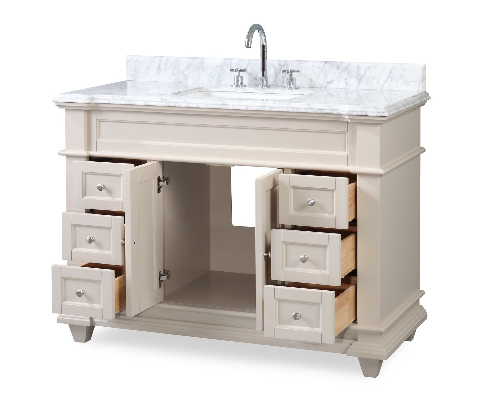 Bathroom Vanity With Italian Carrara Marble Top
