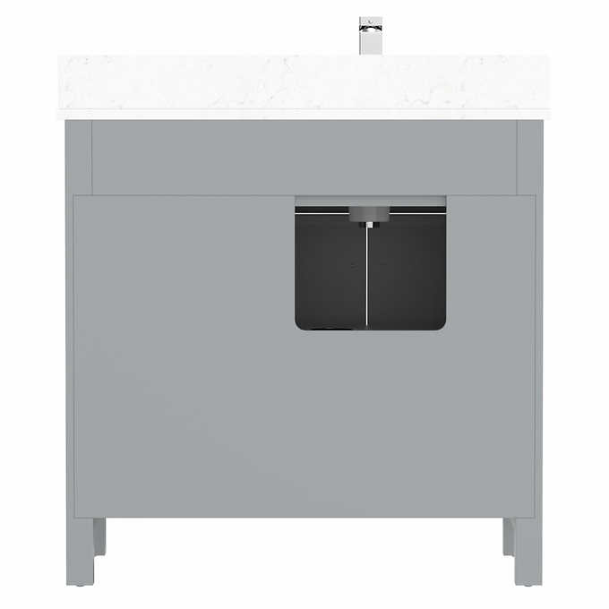 36-in Gray Single Sink Bathroom Vanity with White Cultured Marble Top –  Denali Building Supply