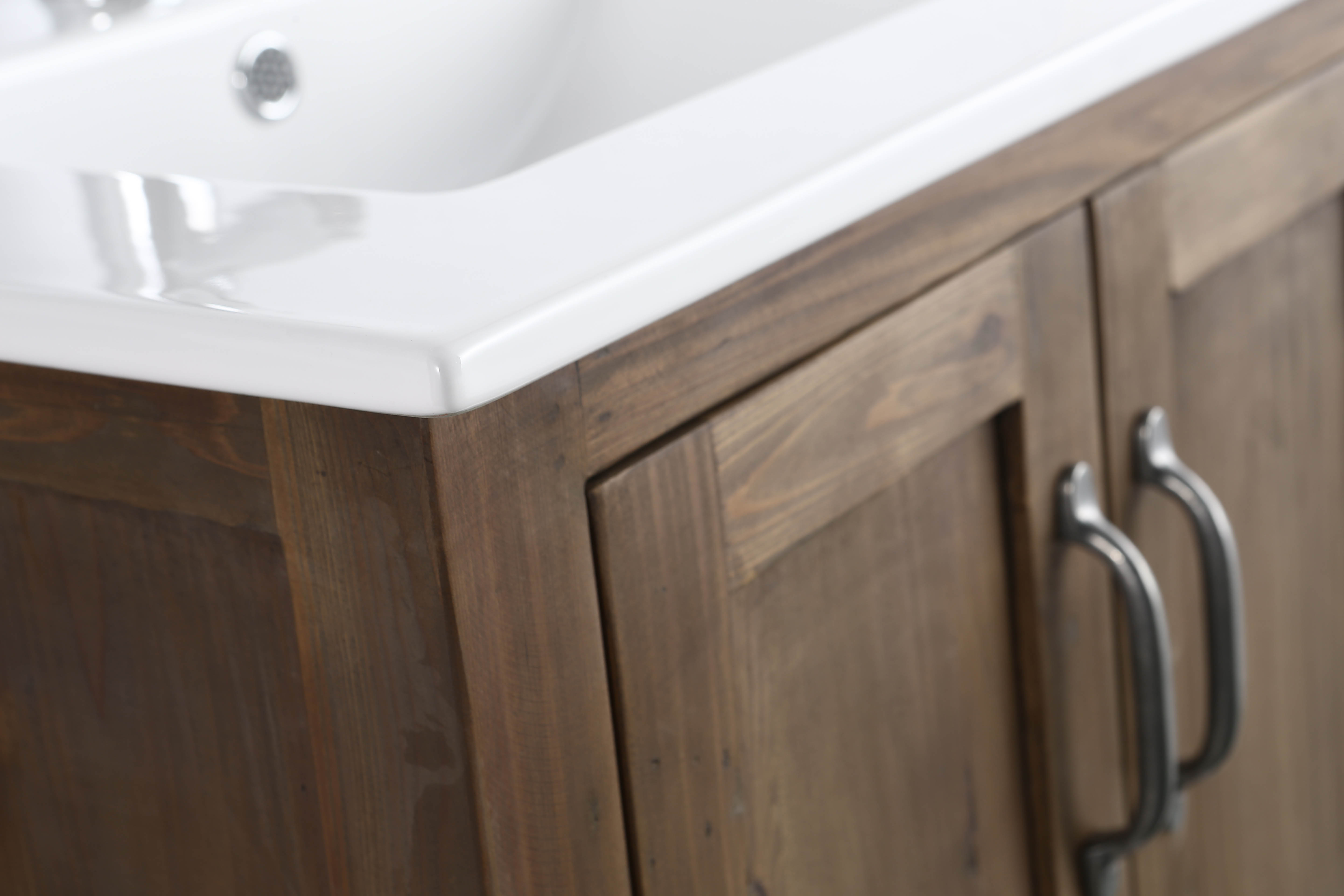 Rustic 24 Single Sink Bathroom Vanity With Porcelain Integrated