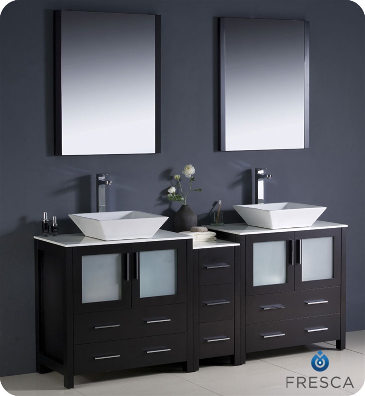 72 Modern Double Sink Bathroom Vanity Vessel Sinks With Color