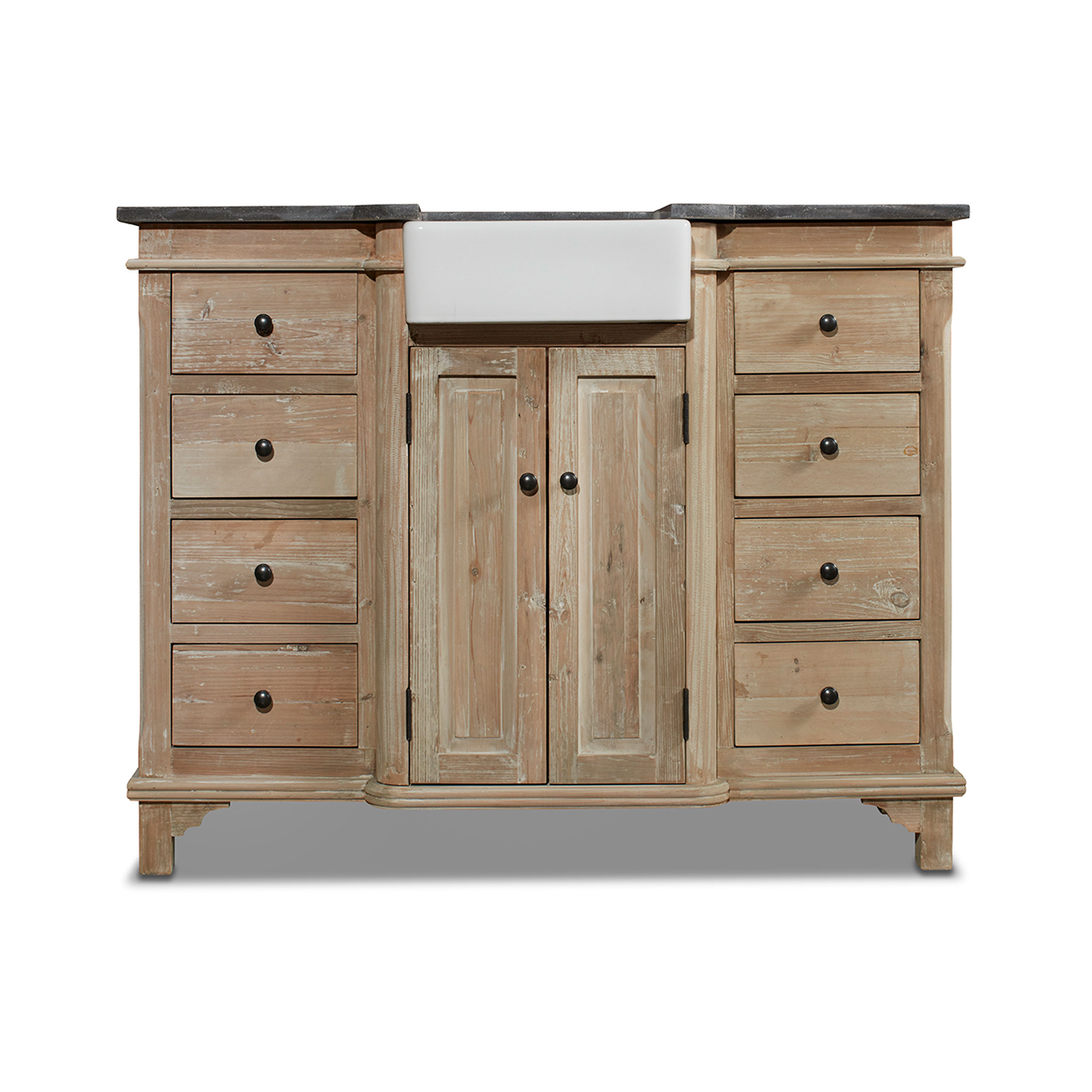 46" Handcrafted Reclaimed Pine Solid Wood Single Bath Vanity- WASH