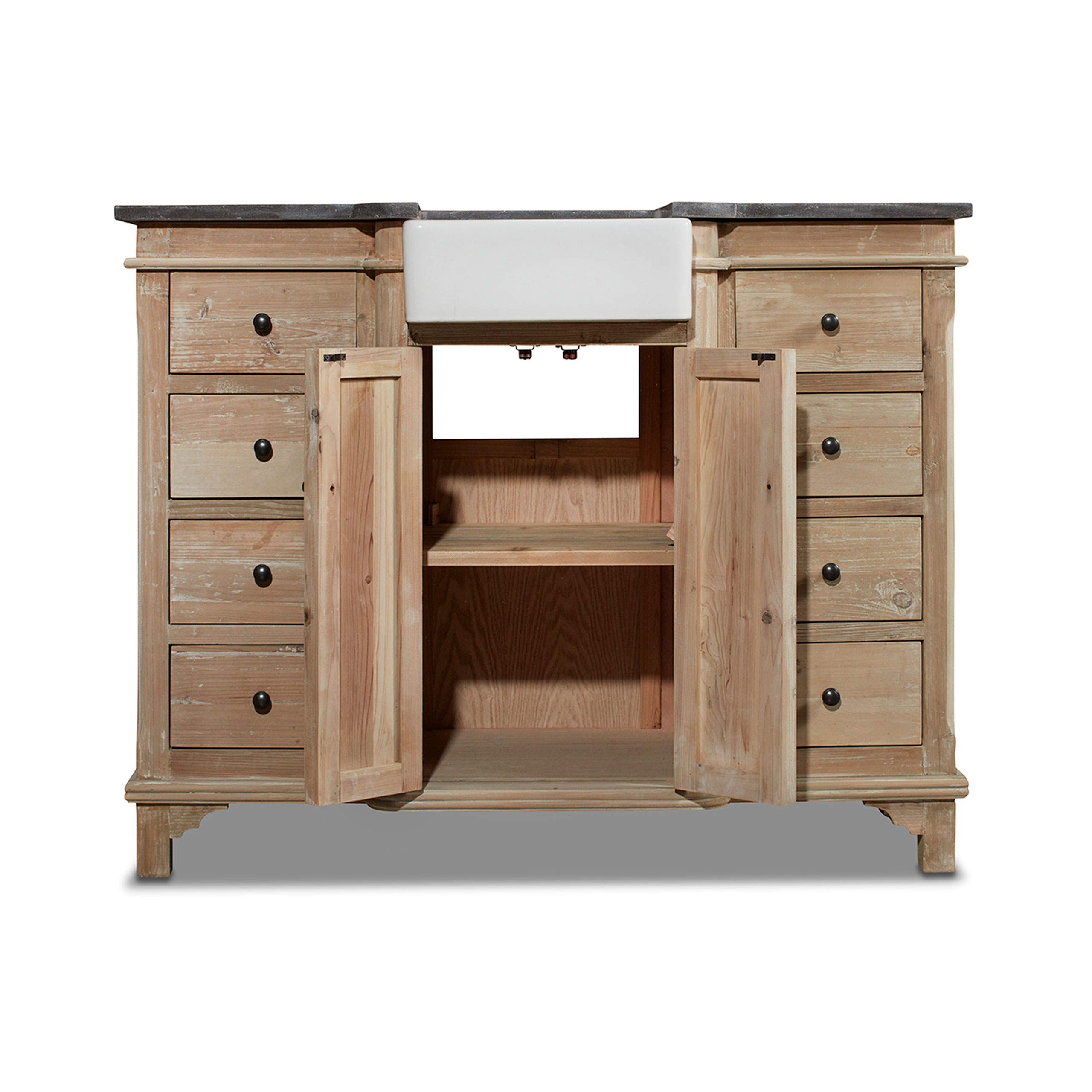 46" Handcrafted Reclaimed Pine Solid Wood Single Bath Vanity- WASH