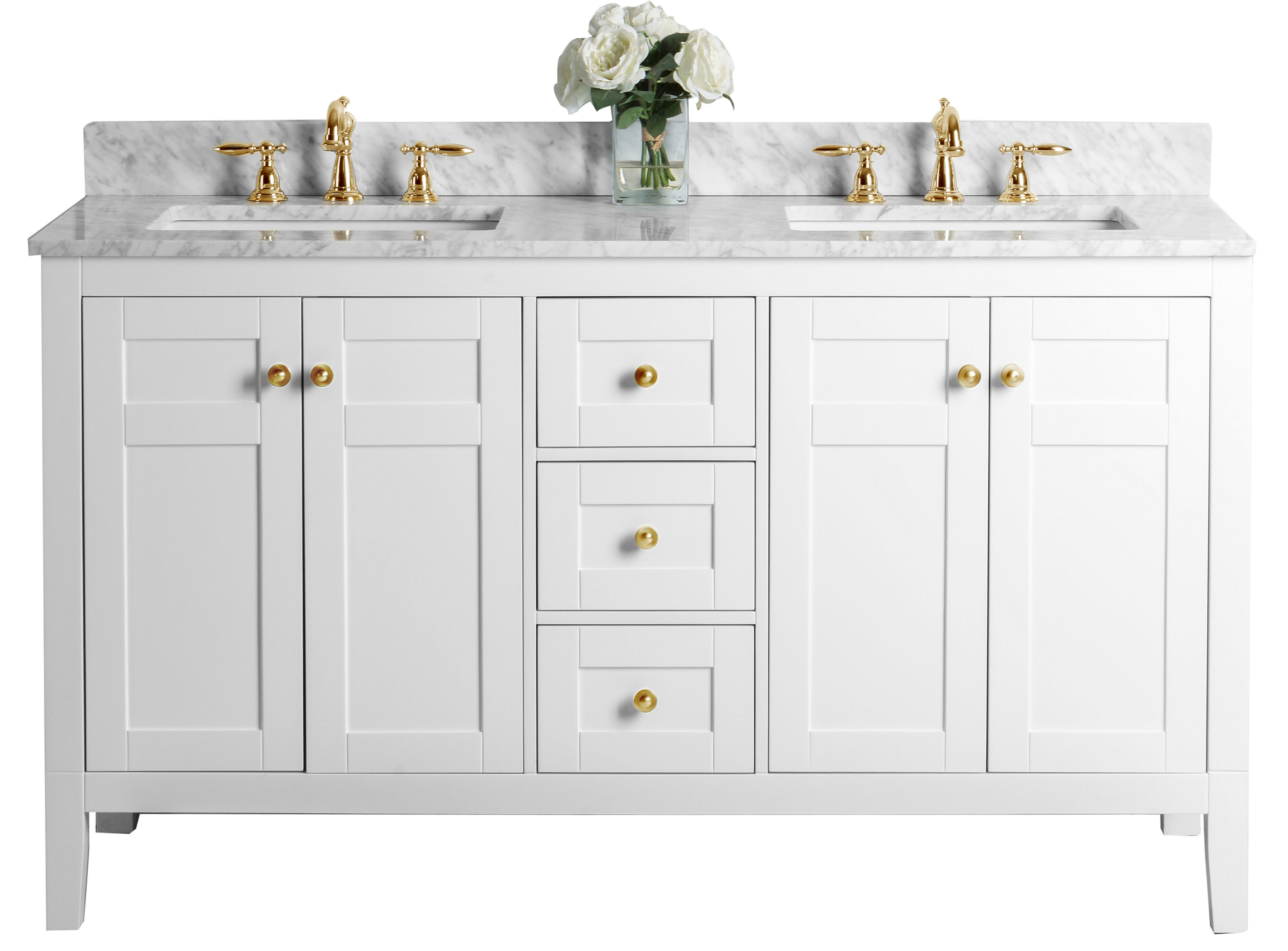White Gold Bathroom Vanity