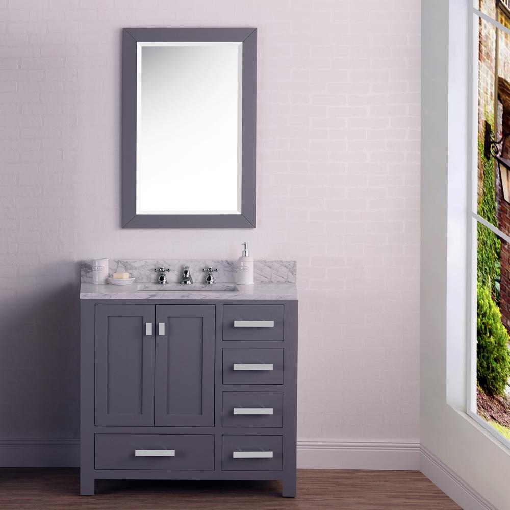 Daston 36 Inch Gray Finish Single Sink Bathroom Vanity 