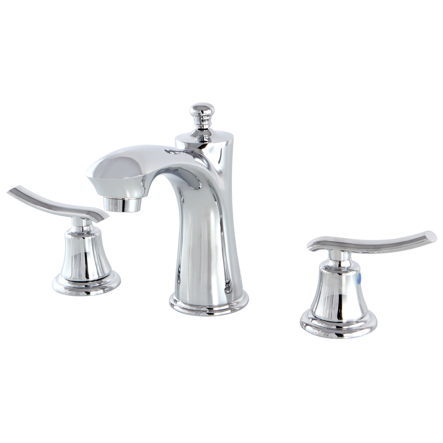 Traditional Two-Handle Three-Hole Deck Mounted Widespread Bathroom Faucet with Plastic Pop-Up in Polished Chrome with 3 Finish Options