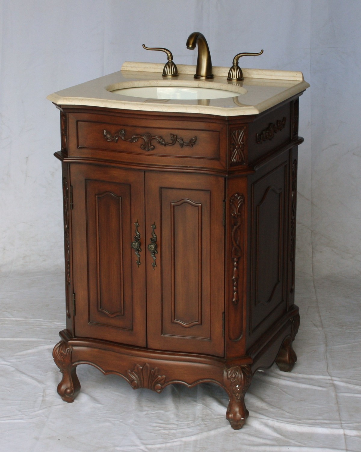Adelina Antique Style Single Sink Bathroom Vanity Antique Walnut | My ...