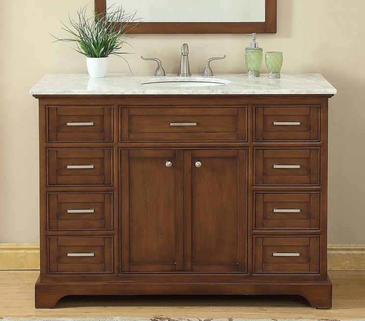 48 In. Modern Fitting Single Bathroom Vanity Set In Teak