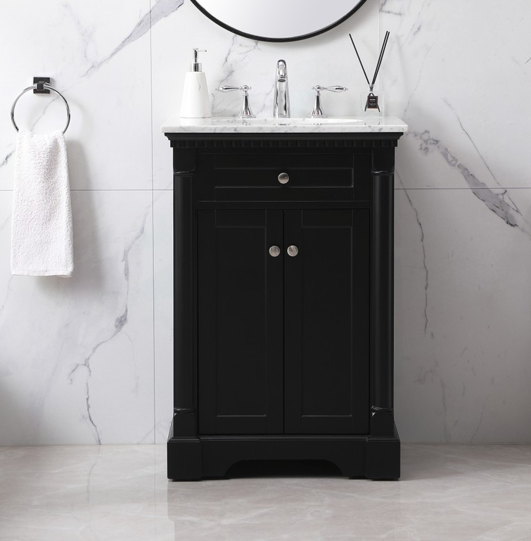 24 inch Single Bathroom Vanity set in Black