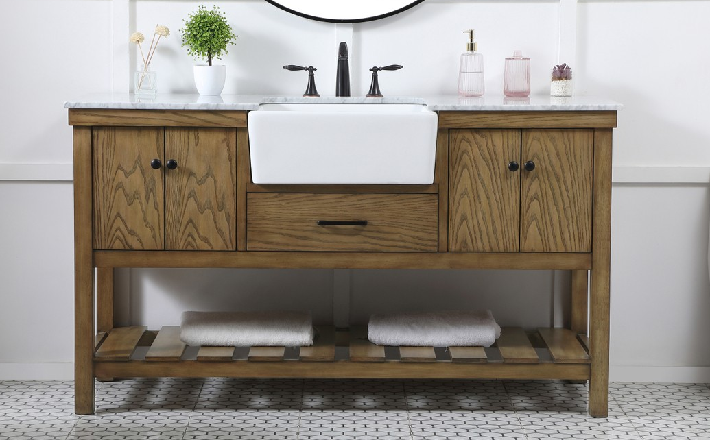 60 inch Single Bathroom Vanity in Driftwood