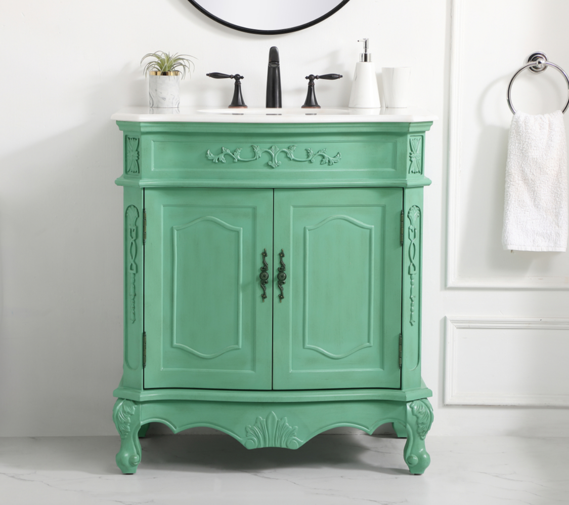 32 inch Adelina Single Bathroom Vanity in Vintage Mint