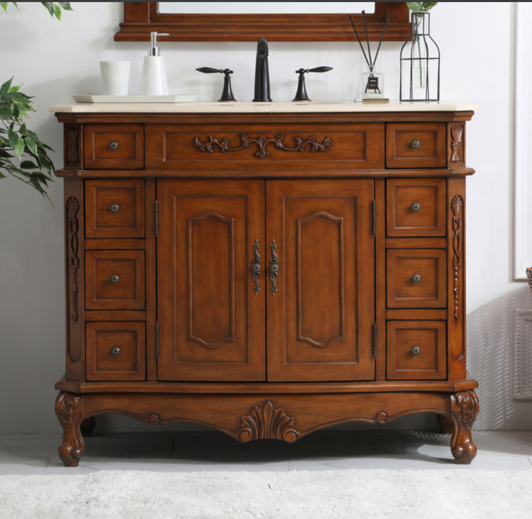 42 inch Adelina Single Bathroom Vanity in Teak